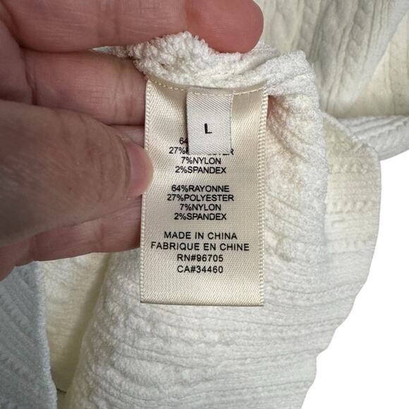 Rebecca Taylor Cable Zip Shell White Short Sleeve Sweater NWT - Picture 7 of 11